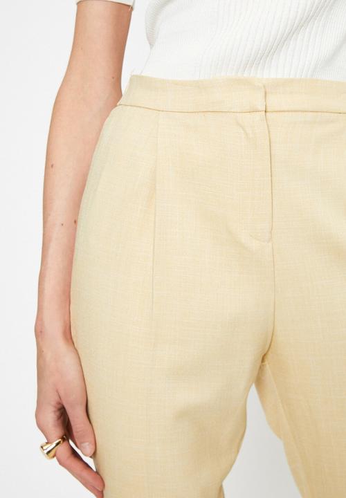 Koton - Medium rise ankle grazer trousers - yellow