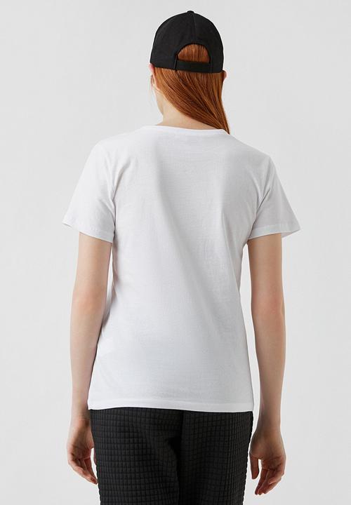 Koton - Printed short sleeve cotton T-shirt - ecru