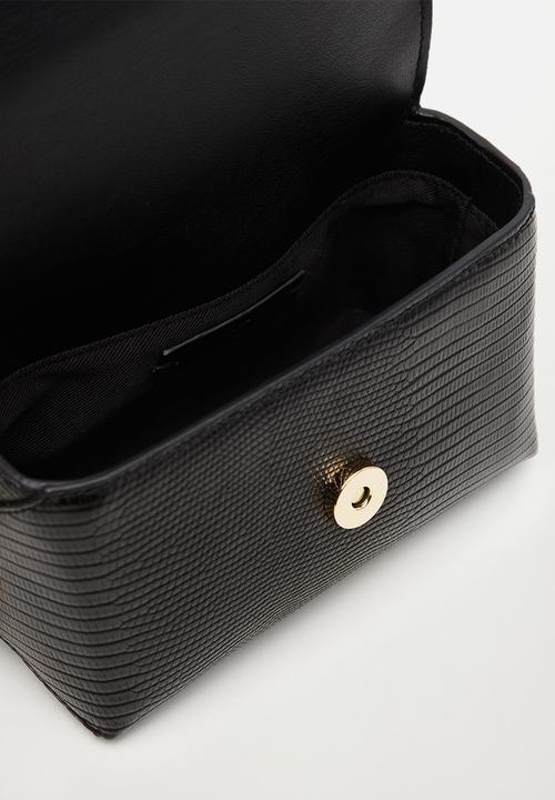 MANGO - Crossbody bag with chain - black