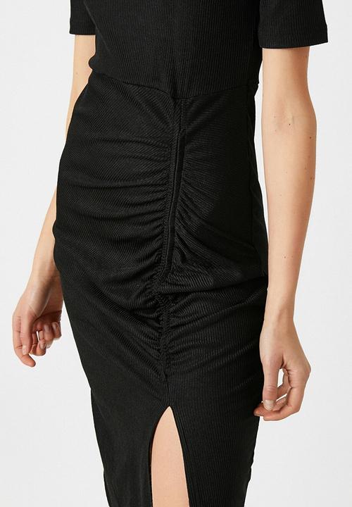 Koton - Short sleeve slit detailed dress - black