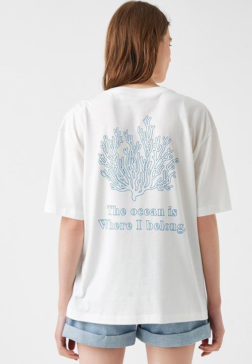 Koton - Respect life koton printed t-shirt - white