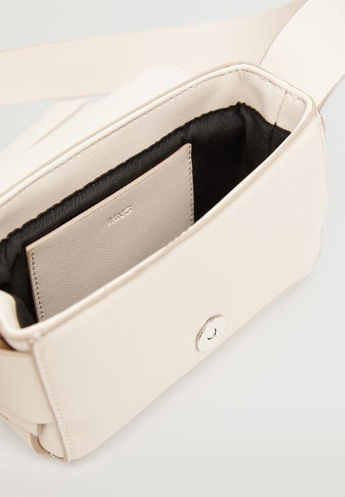 MANGO - Flap cross-body bag - off white