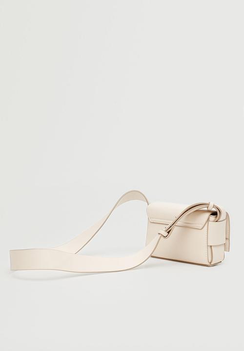 MANGO - Flap cross-body bag - off white