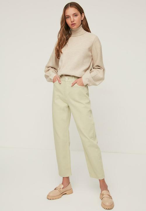 Koton - High waist mom fit jeans - light khaki