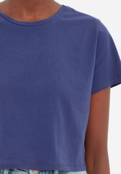 Koton - 2 Pack striped-plain T-shirt - navy & white 