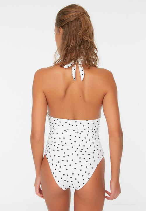 Trendyol - Polka dot swimsuit - white