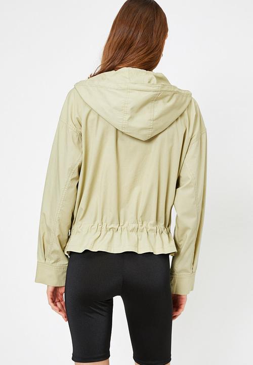 Koton - Hooded, pocket detailed, zipper detailed jacket- green