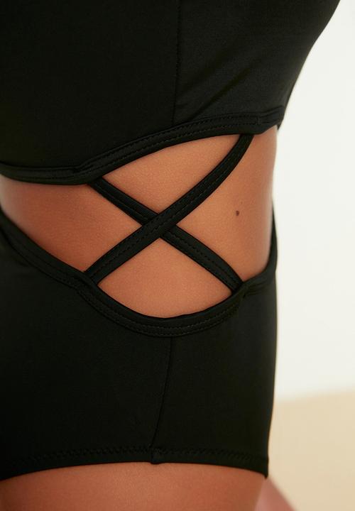 Trendyol - Cut out detailed swimsuit  - black