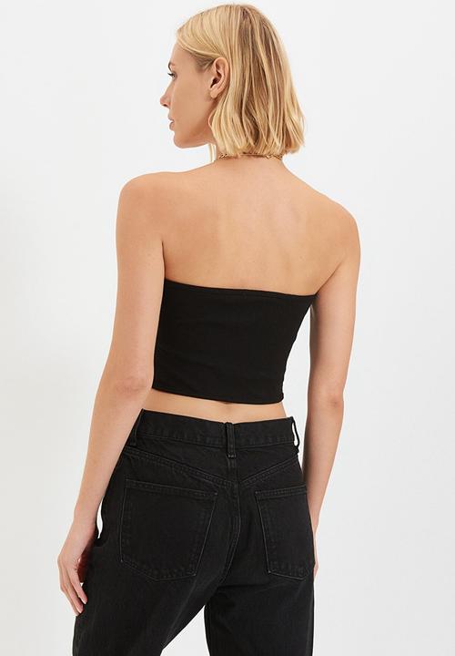 Trendyol - Ribbed 2-piece knitted blouse  - black