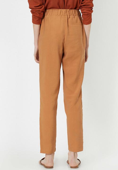 Koton - Medium rise tie waist trousers - brown