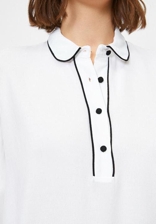 Koton - Long sleeve relaxed fit shirt - white