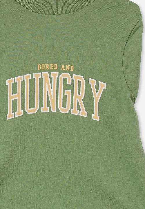 Typo - Pet club dog tee -  heritage green hungry