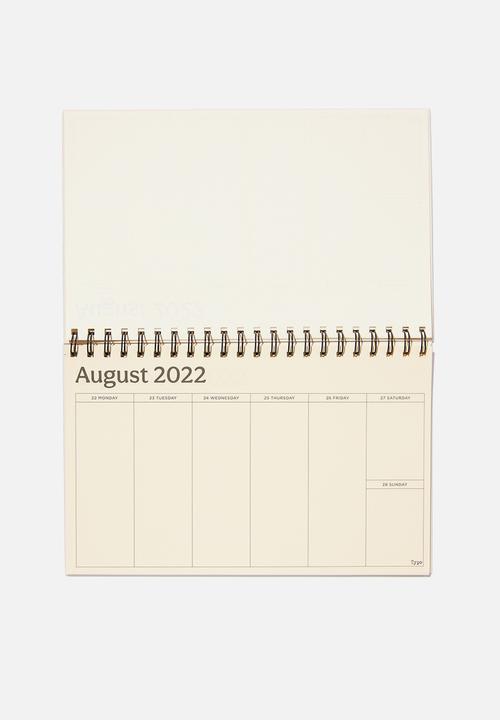 Typo - 2022 23 wide desk calendar - rainbow cancelling plans