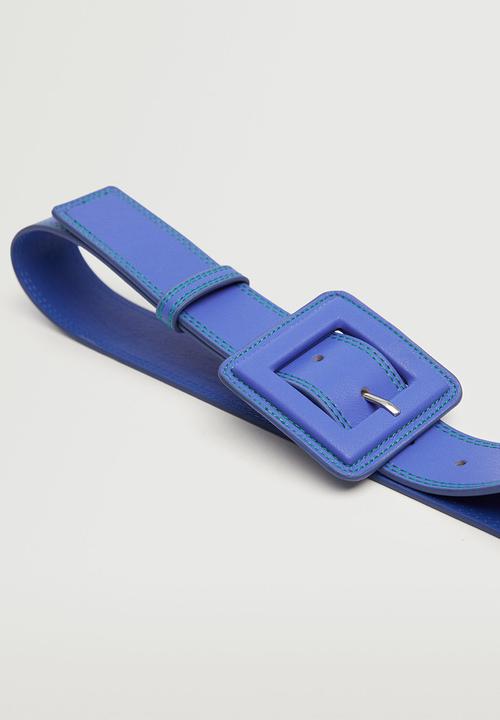 MANGO - Square buckle belt - blue