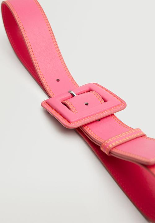 MANGO - Square buckle belt - pink
