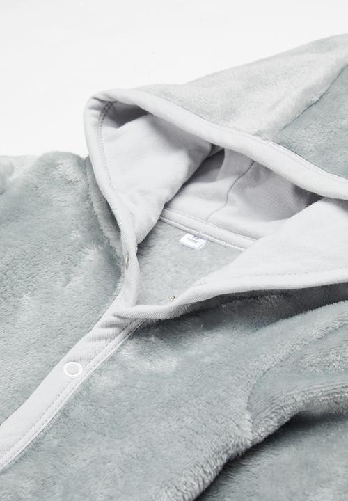 Pop Candy - Boys sherpa sleepsuit - silver