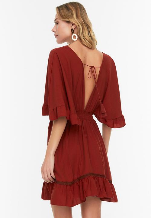 Trendyol - Flounce beach dress - cinnamon