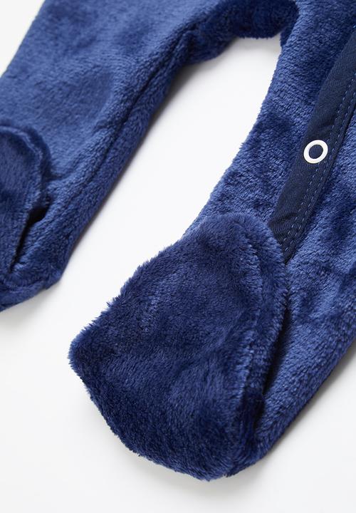 Pop Candy - Baby sherpa sleepsuit - navy