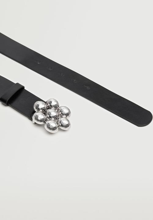 MANGO - Flower buckle belt - black