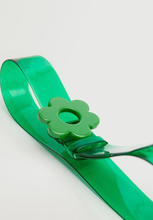 MANGO - Flower buckle belt - green