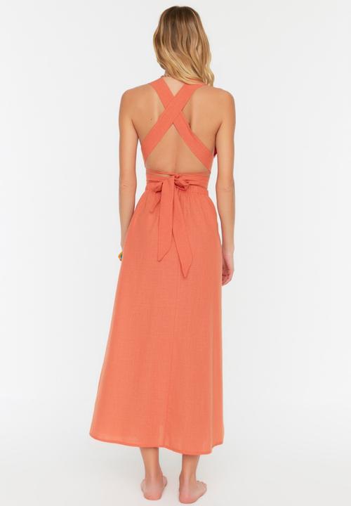 Trendyol - Cross tie detailed bottom-top set - orange