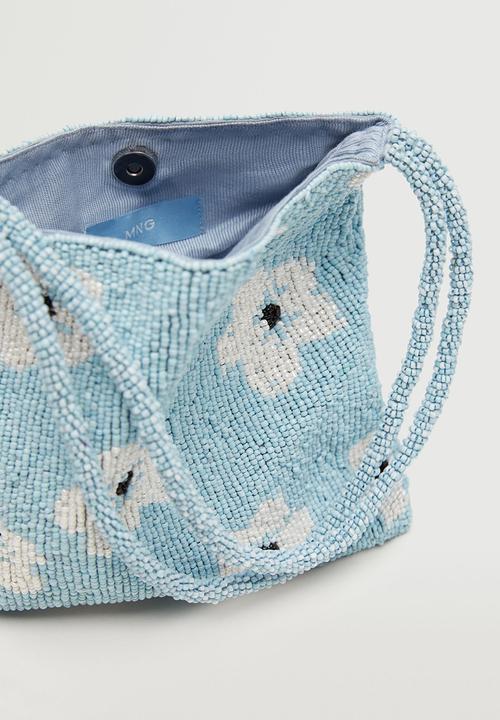 MANGO - Beaded mini bag - blue