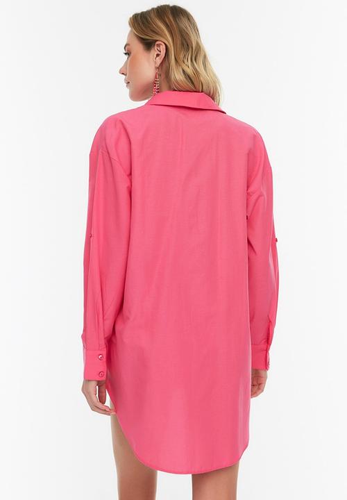 Trendyol - Tunic oversized shirt - pink
