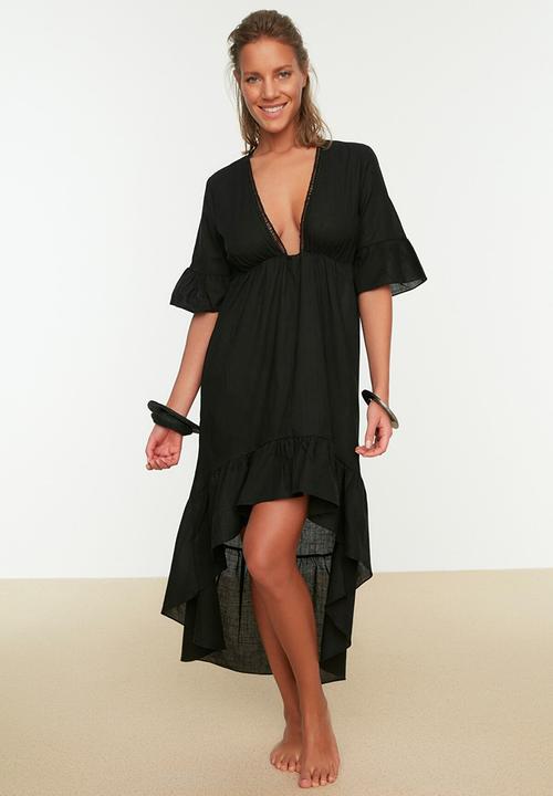 Trendyol - Ruffle detailed beach dress  - black