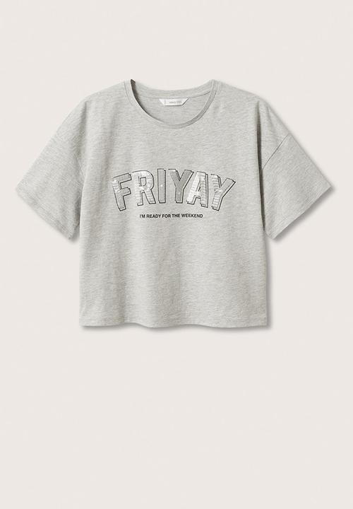 MANGO - T-shirt friyay - grey