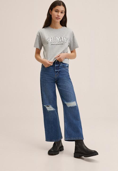 MANGO - T-shirt friyay - grey
