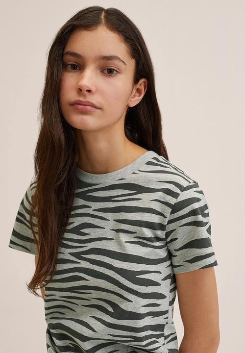 MANGO - T-shirt safari - grey