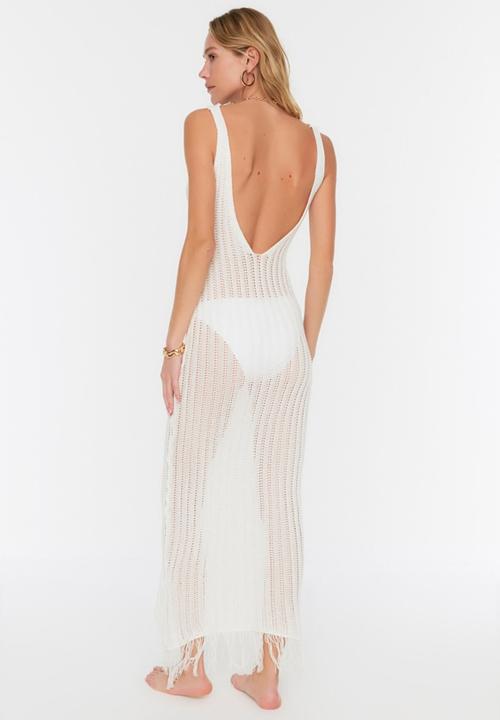 Trendyol - Knit beach dress - white