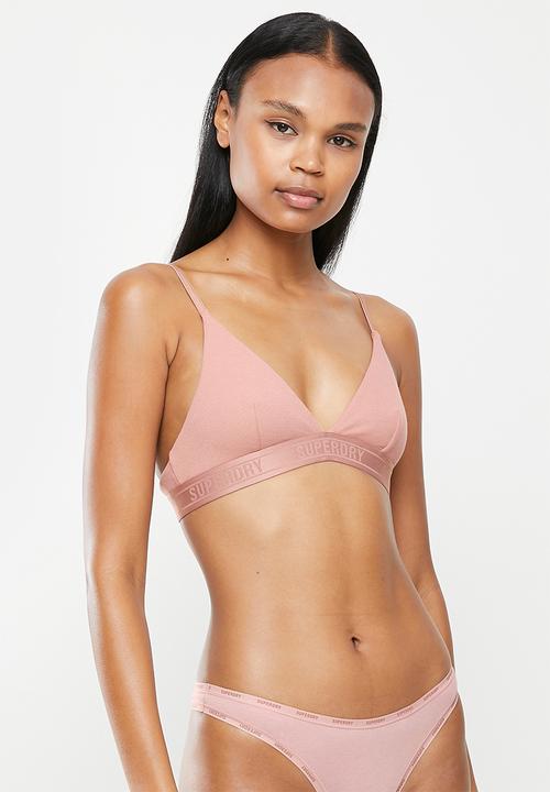Superdry. - Ribbed tri bralette - misty rose