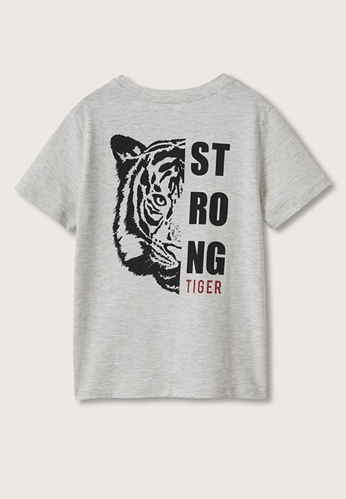 MANGO - T-shirt savage - grey
