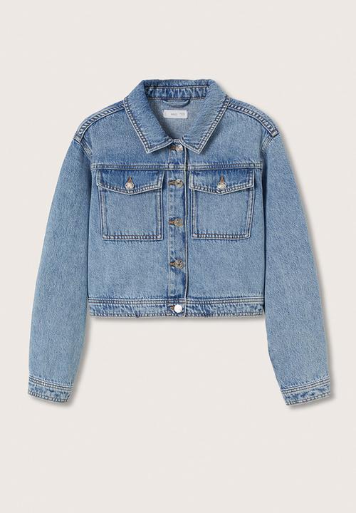MANGO - Jacket cropped - blue