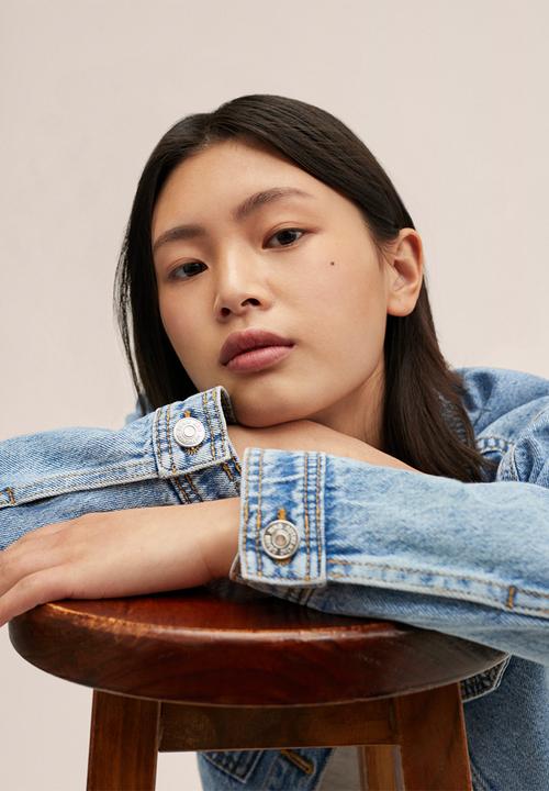 MANGO - Jacket cropped - blue