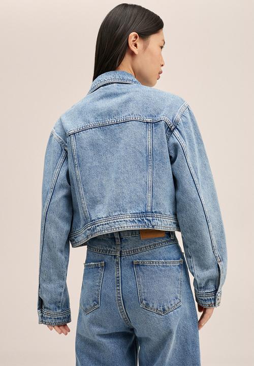MANGO - Jacket cropped - blue