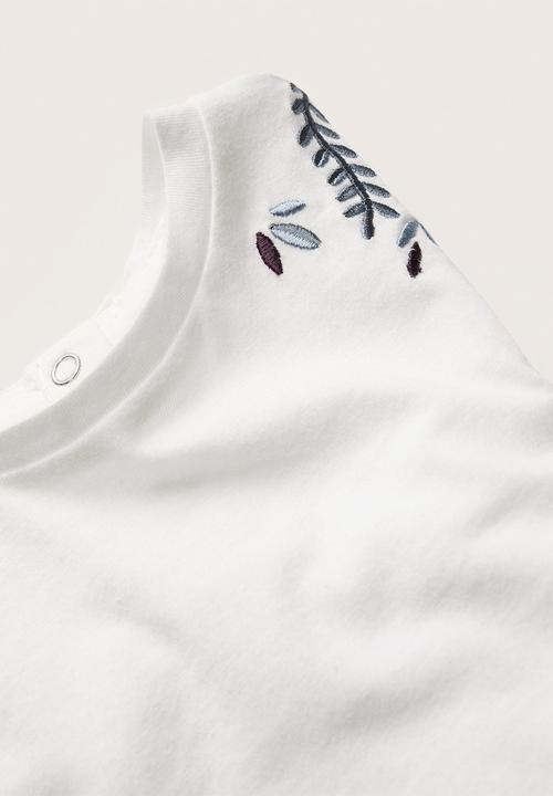 MANGO - T-shirt flores - white