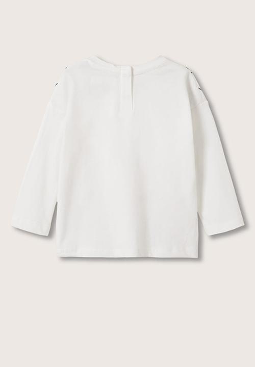 MANGO - T-shirt flores - white