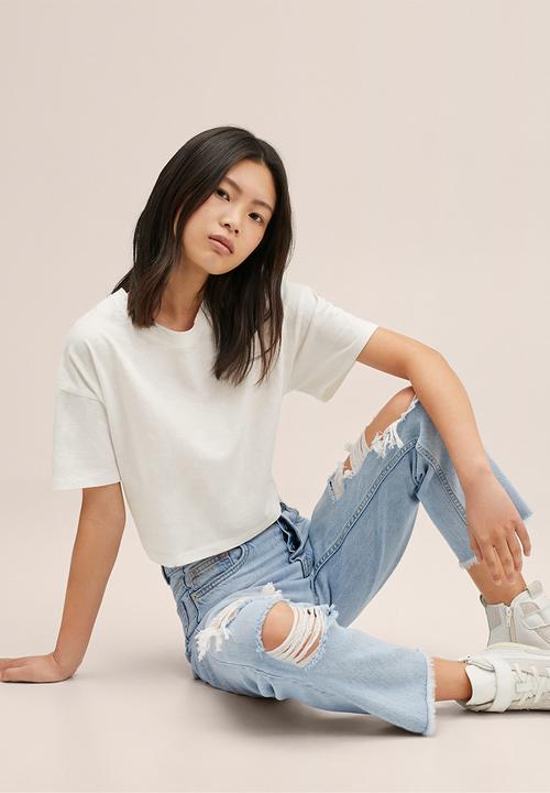 MANGO - Jean rotos - light blue