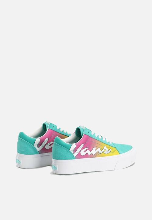 Vans - Old Skool platform - (spring fade) atlantis/true white