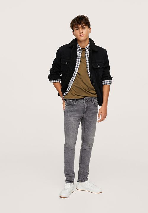 MANGO - Jeans skinny - grey 