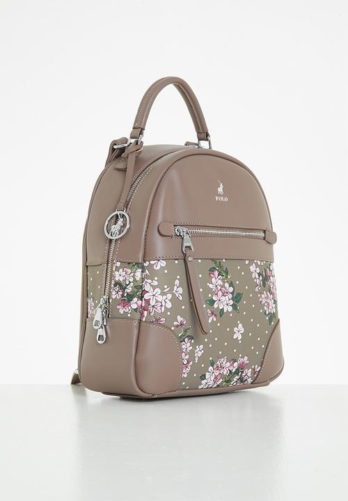 POLO - Floral backpack - taupe