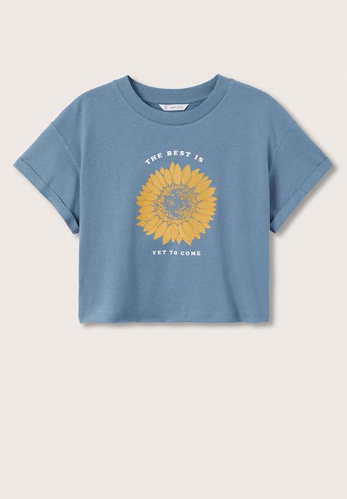 MANGO - T-shirt sun flow - blue