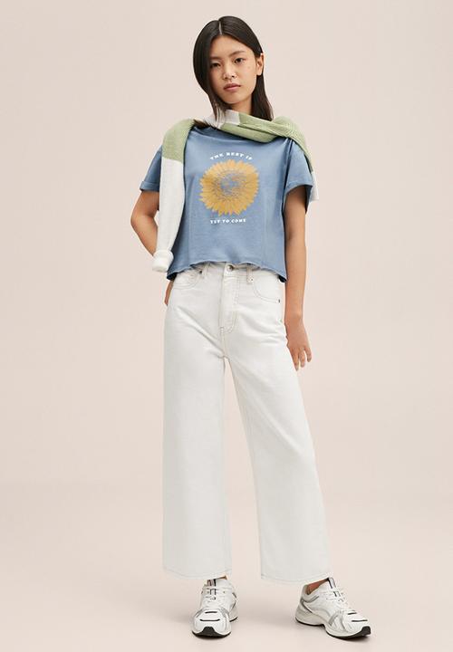 MANGO - T-shirt sun flow - blue