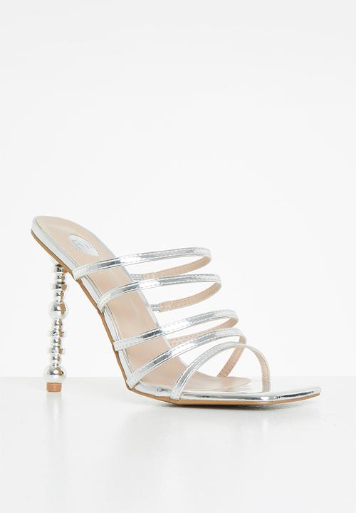 Footwork - Thals square tow mule heel - silver