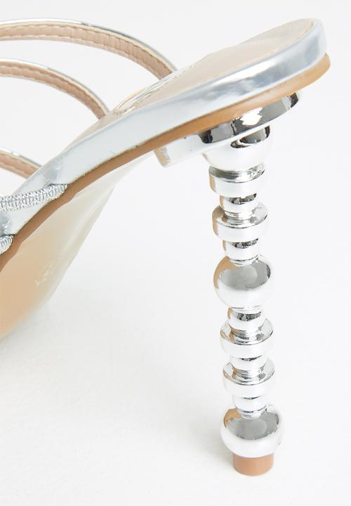 Footwork - Thals square tow mule heel - silver