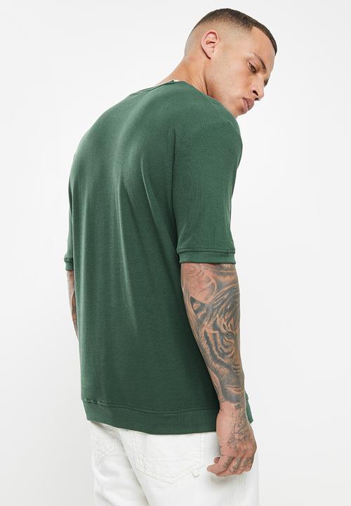 Jonathan D - Saint short sleeve pique crewneck T-shirt - Olive