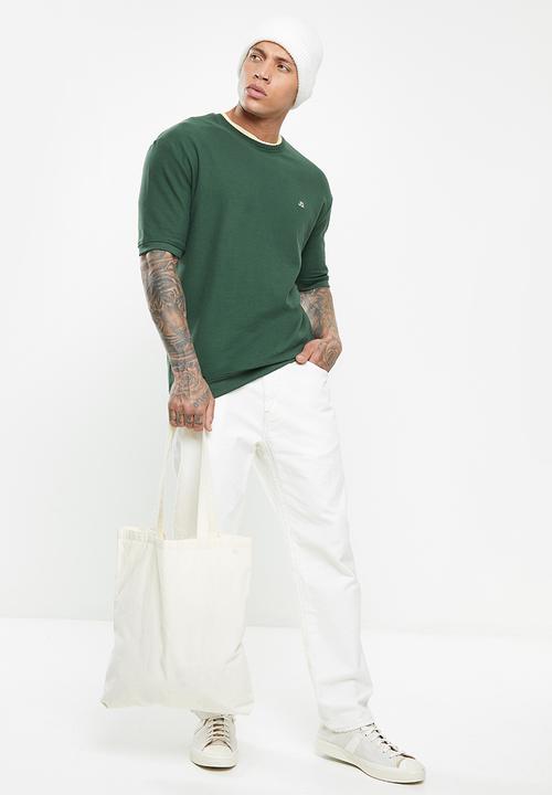Jonathan D - Saint short sleeve pique crewneck T-shirt - Olive