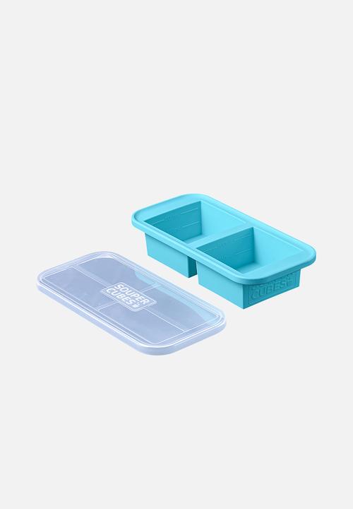 Souper Cubes - 2 cup tray with lid - blue